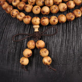 Buddhist Prayer Beaded Wooden Bracelet Necklace Jewelry