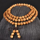 Buddhist Prayer Beaded Wooden Bracelet Necklace Jewelry