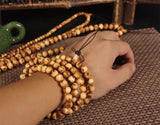 Buddhist Prayer Beaded Wooden Bracelet Necklace Jewelry