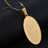 Archangel Saint Michael Steel Pendant Necklace Religion Chain Jewelry