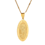 Archangel Saint Michael Steel Pendant Necklace Religion Chain Jewelry