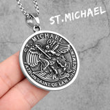 St. Michael Guardian Steel Men Necklaces Pendants Chain Male Jewelry