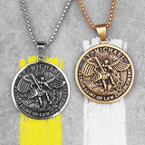 St. Michael Guardian Steel Men Necklaces Pendants Chain Male Jewelry 