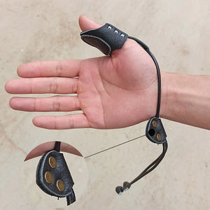 Archery Thumb Ring Finger for Recurve Bow Cow Skin Soft Leather Protector Glove