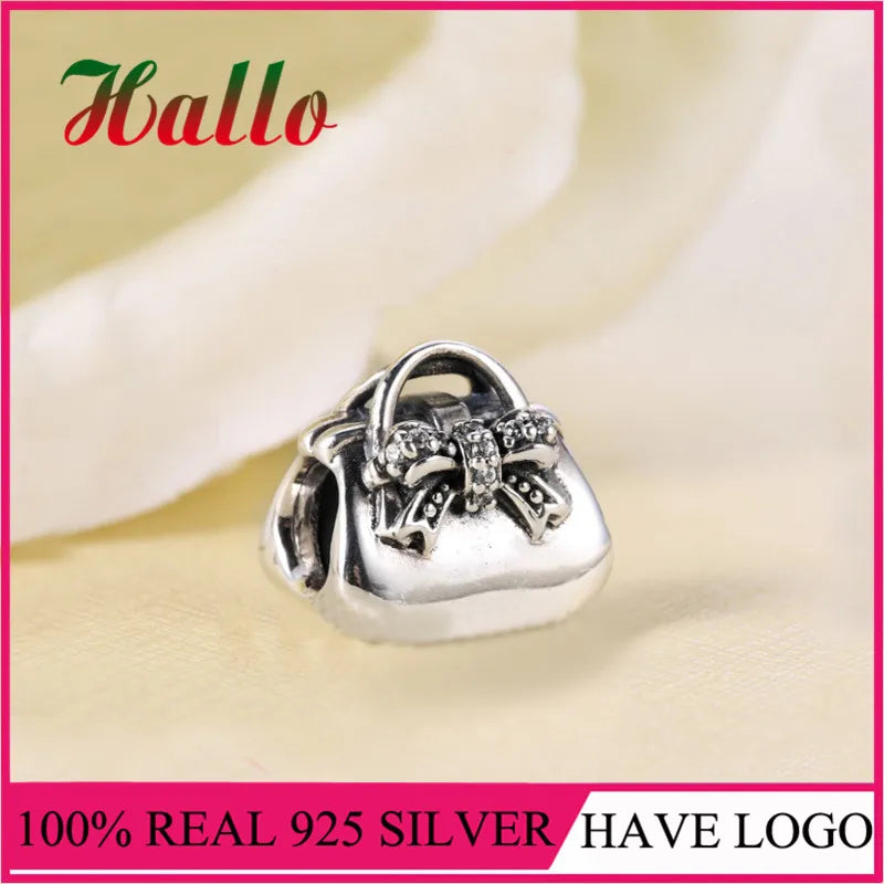 Sterling Silver Handbag Charm Beads for Bracelets Jewelry Making