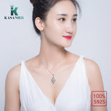 Peacock Zircon Pendant Necklace 925 Sterling Silver Aristocratic Lady Jewelry