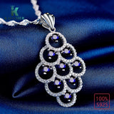 Peacock Zircon Pendant Necklace 925 Sterling Silver Aristocratic Lady Jewelry
