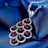 Peacock Zircon Pendant Necklace 925 Sterling Silver Aristocratic Lady Jewelry
