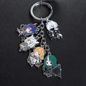 Arknights Anime Amiya & SilverAsh Keychain Set - Metal Key Holder for Couples