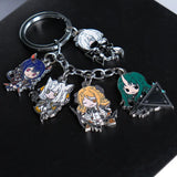 Arknights Anime Amiya & SilverAsh Keychain Set - Metal Key Holder for Couples
