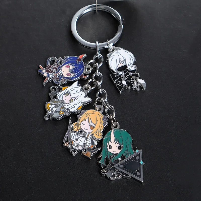 Arknights Anime Amiya & SilverAsh Keychain Set - Metal Key Holder for Couples
