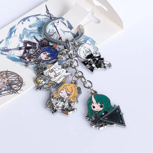 Arknights Anime Amiya & SilverAsh Keychain Set - Metal Key Holder for Couples