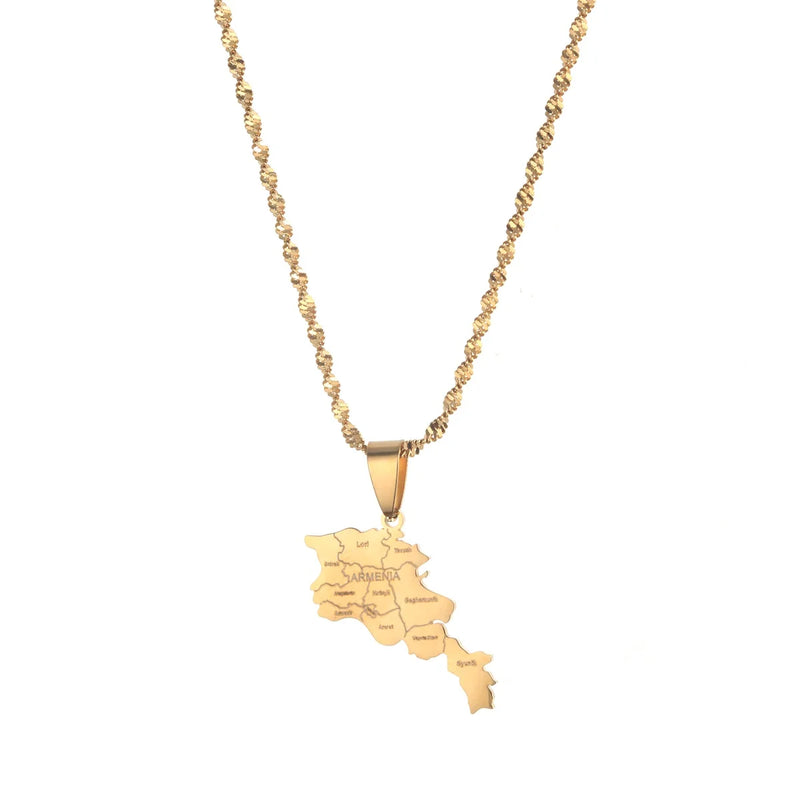 Armenia Map Cities Pendant Necklace Armenians Maps Jewelry