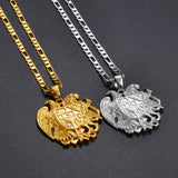 Armenian Eagle Pendant Necklace Silver Color