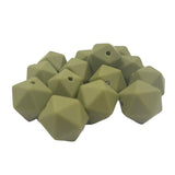 Army Green Icosahedron Silicone Bead for DIY Crafting