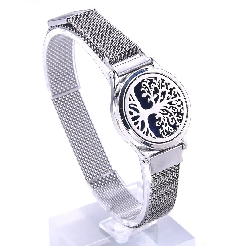 Aromatherapy Bracelet Stainless Steel Locket Watch Wristband