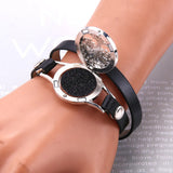 Aromatherapy Bracelet Women Essential Oil Diffuser Bangle Multilayer Leather