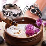 Aromatherapy Bracelet Women Essential Oil Diffuser Bangle Multilayer Leather