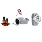 Stainless Steel Aromatherapy Diffuser Locket Bracelet with Pads