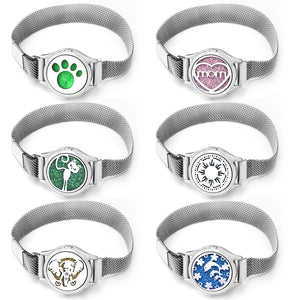 Heart MOM Locket Bracelet Stainless Steel Essential Oil Diffuser