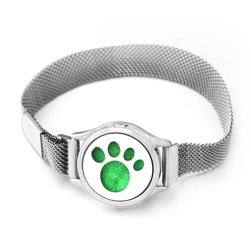 Heart MOM Locket Bracelet Stainless Steel Essential Oil Diffuser