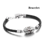 Aromatherapy Locket Bracelet Stainless Steel Leather Charm