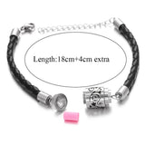 Aromatherapy Locket Bracelet Stainless Steel Leather Charm