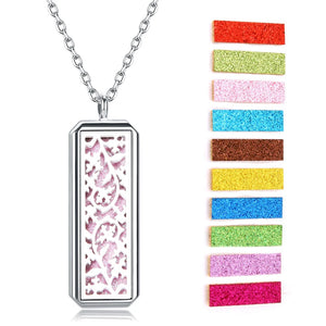 Aromatherapy Necklace Stainless Steel Magnetic Locket Pendant