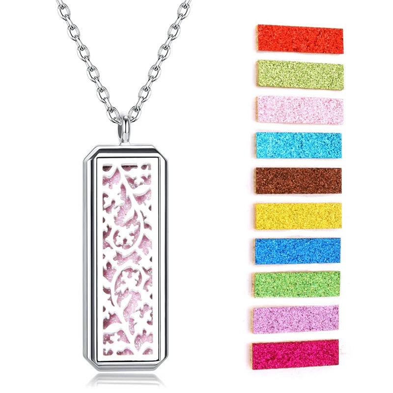 Aromatherapy Necklace Stainless Steel Magnetic Locket Pendant