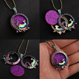 Vintage Aromatherapy Necklace Diffuser Jewelry Open Locket Pendant