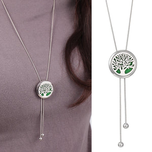 Aromatherapy Necklace Stainless Steel Locket Pendant Tassel Diffuser