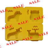 Silicone Animal Ice Tray Baking Mold Yellow 4-link Aromatherapy Plaster Tool