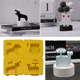Silicone Animal Ice Tray Baking Mold Yellow 4-link Aromatherapy Plaster Tool