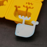 Silicone Animal Ice Tray Baking Mold Yellow 4-link Aromatherapy Plaster Tool
