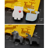 Silicone Animal Ice Tray Baking Mold Yellow 4-link Aromatherapy Plaster Tool