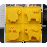 Silicone Animal Ice Tray Baking Mold Yellow 4-link Aromatherapy Plaster Tool