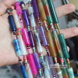7-8X30-40mm Natural Agate Tube Beads for Jewelry Making