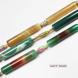 7-8X30-40mm Natural Agate Tube Beads for Jewelry Making