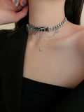 Spider Web Leather Chain Necklace Ins Niche Clavicle Chain