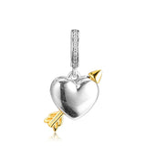 Arrow of Love Charm 925 Sterling Silver Beads for Women DIY Jewelry Making