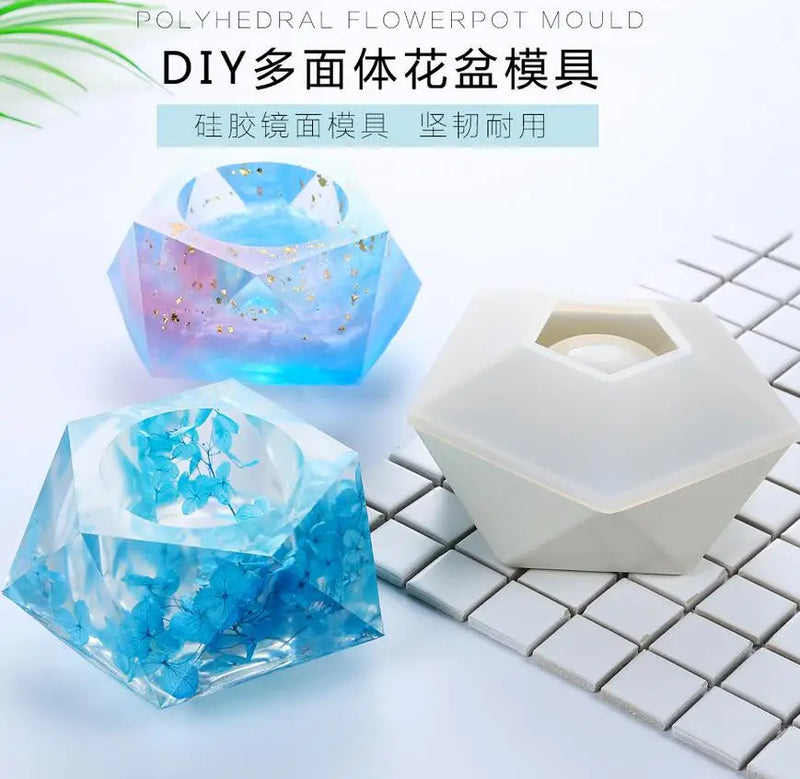 Silicone Flower Pot Mold for DIY Resin Craft - Plant Decorating Mold