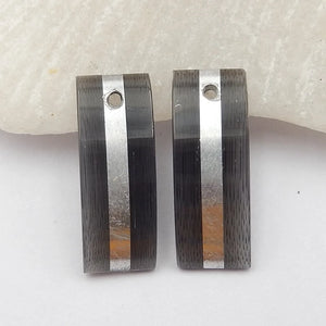 Artificial Cymophane Earrings Beads Pair for DIY Jewelry Making