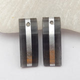 Artificial Cymophane Earrings Beads Pair for DIY Jewelry Making