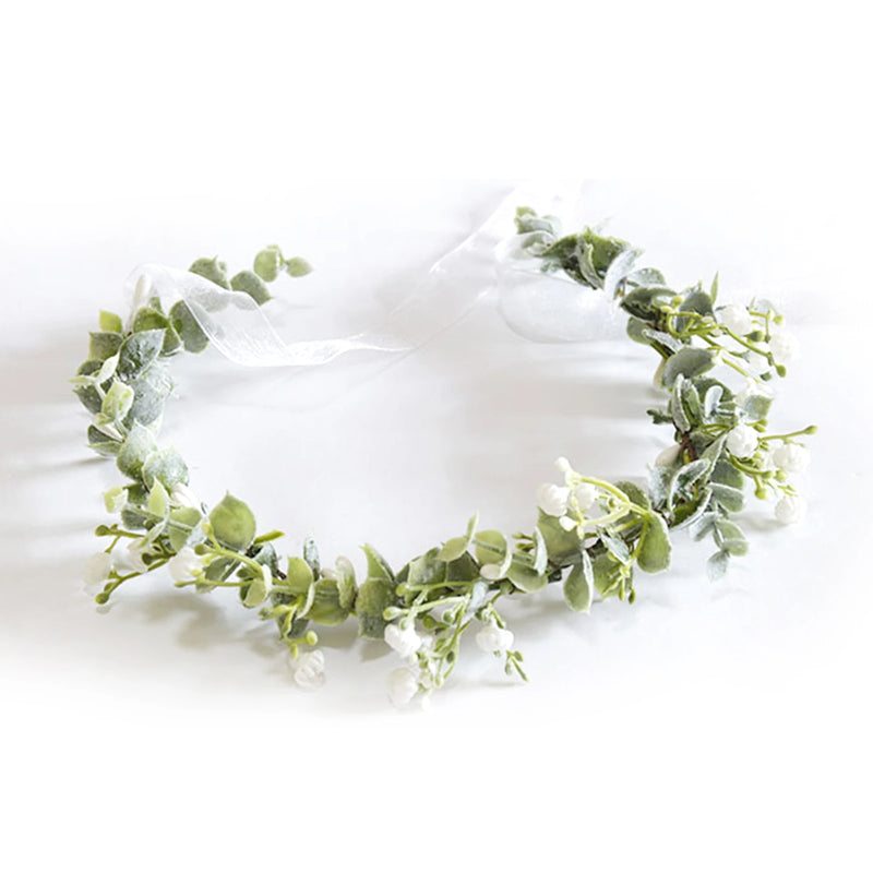 Artificial Flower Wreath Headband Hair Pieces for Women Wedding Wear