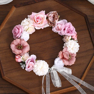 Artificial Cloth Rose Garland Bride Headdress Holiday Hair Band