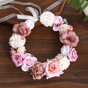 Artificial Cloth Rose Garland Bride Headdress Holiday Hair Band