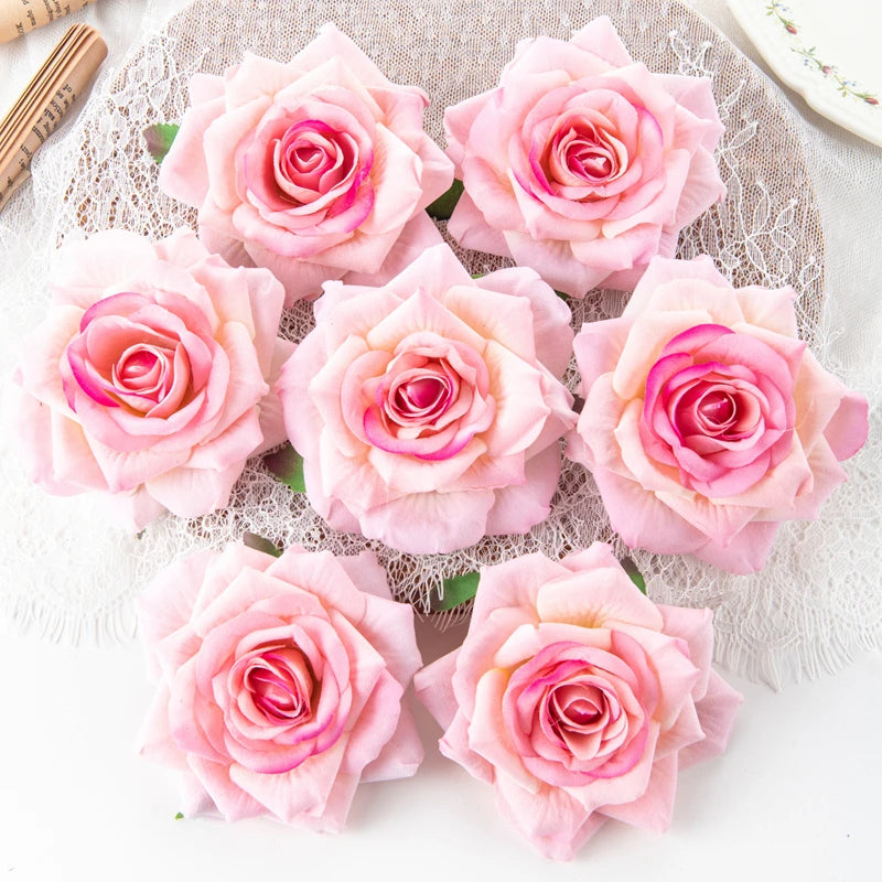 Silk Red Rose Artificial Flowers 10Pcs Home Decoration DIY Craft Wedding