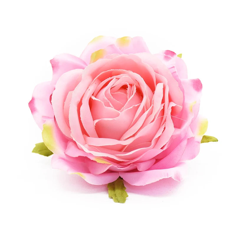 5Pcs Artificial Silk Roses Heads Wedding Christmas Wreath Accessories