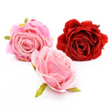 5Pcs Artificial Silk Roses Heads Wedding Christmas Wreath Accessories