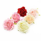 5Pcs Artificial Silk Roses Heads Wedding Christmas Wreath Accessories